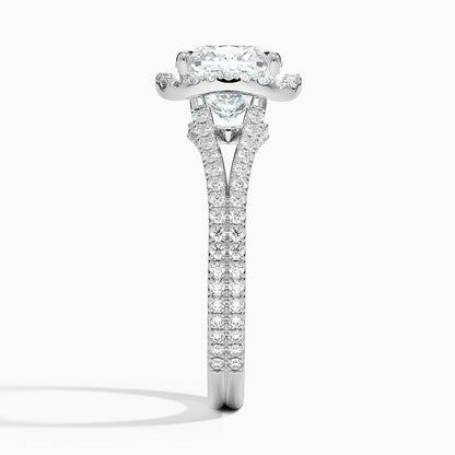 2,50 Karat Cushion Halo Tasarım Tektaş Laboratuvar Pırlanta Yüzük 18K - Aurelia - Bold Diamonds