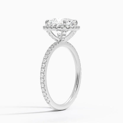 2,50 Karat Cushion Halo Tasarım Tektaş Laboratuvar Pırlanta Yüzük 18K-Celestia - Bold Diamonds
