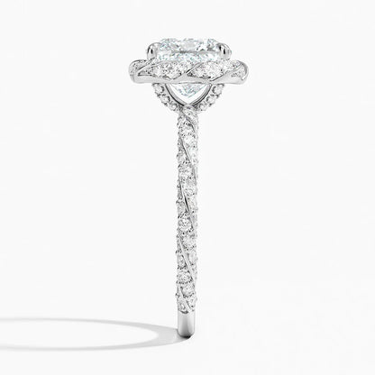 2.50 Karat Cushion Halo Tasarım Tektaş Laboratuvar Pırlanta Yüzük  18k -Elyra - Bold Diamonds
