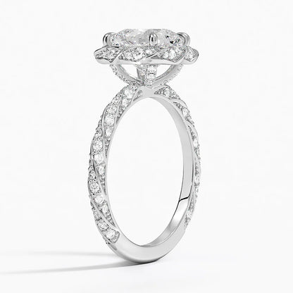 2.50 Karat Cushion Halo Tasarım Tektaş Laboratuvar Pırlanta Yüzük  18k -Elyra - Bold Diamonds