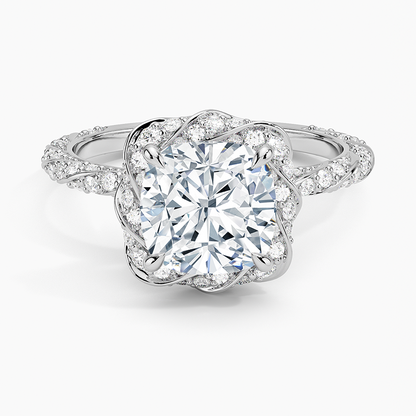 2.50 Karat Cushion Halo Tasarım Tektaş Laboratuvar Pırlanta Yüzük  18k -Elyra - Bold Diamonds