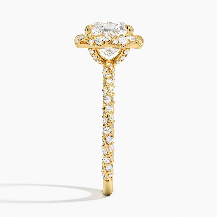 2.50 Karat Cushion Halo Tasarım Tektaş Laboratuvar Pırlanta Yüzük  18k -Elyra - Bold Diamonds