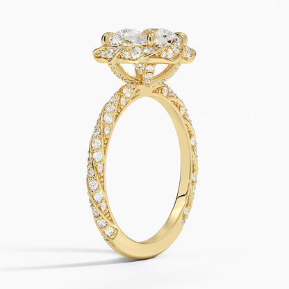 2.50 Karat Cushion Halo Tasarım Tektaş Laboratuvar Pırlanta Yüzük  18k -Elyra - Bold Diamonds