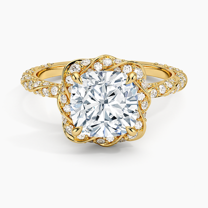 2.50 Karat Cushion Halo Tasarım Tektaş Laboratuvar Pırlanta Yüzük  18k -Elyra - Bold Diamonds