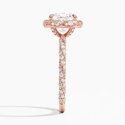 2.50 Karat Cushion Halo Tasarım Tektaş Laboratuvar Pırlanta Yüzük  18k -Elyra - Bold Diamonds