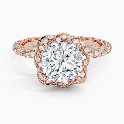 2.50 Karat Cushion Halo Tasarım Tektaş Laboratuvar Pırlanta Yüzük  18k -Elyra - Bold Diamonds