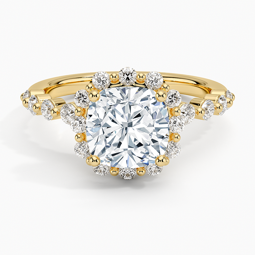 2.50 Karat Cushion Halo Tasarım Tektaş Laboratuvar Pırlanta Yüzük 18K -Mirara - Bold Diamonds