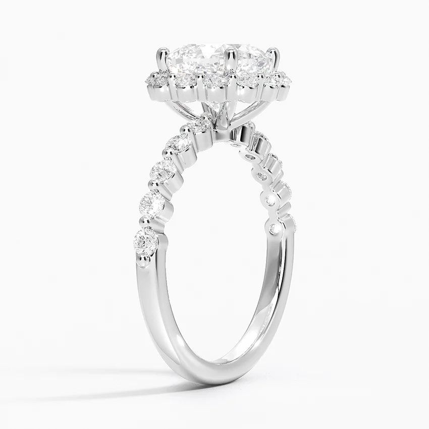 2.50 Karat Cushion Halo Tasarım Tektaş Laboratuvar Pırlanta Yüzük 18K -Mirara - Bold Diamonds