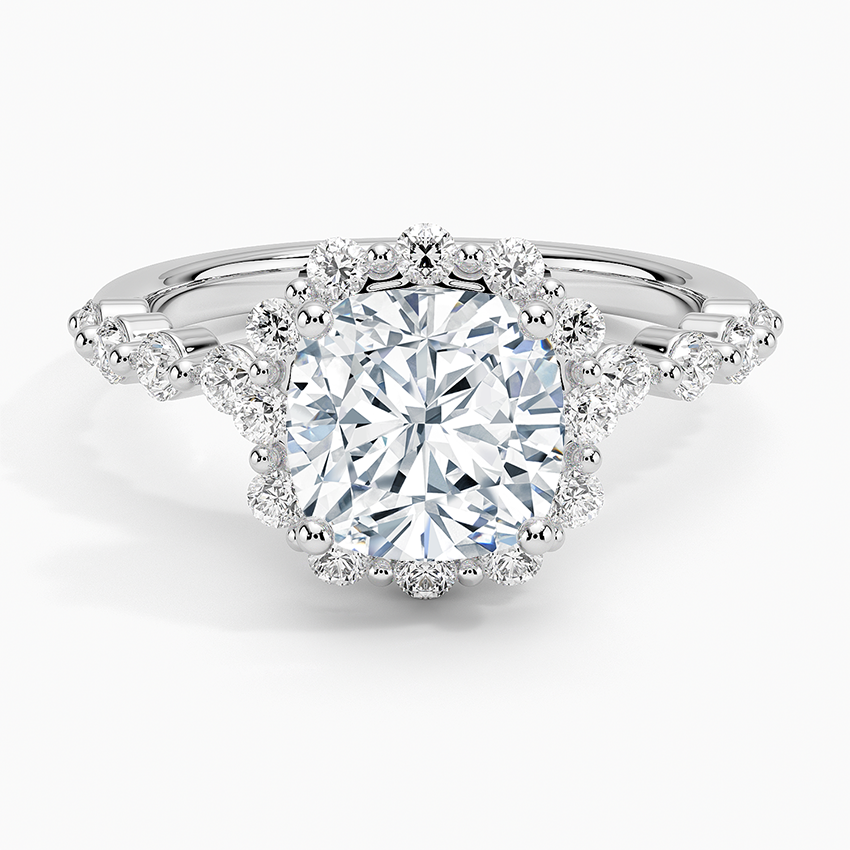2.50 Karat Cushion Halo Tasarım Tektaş Laboratuvar Pırlanta Yüzük 18K -Mirara - Bold Diamonds