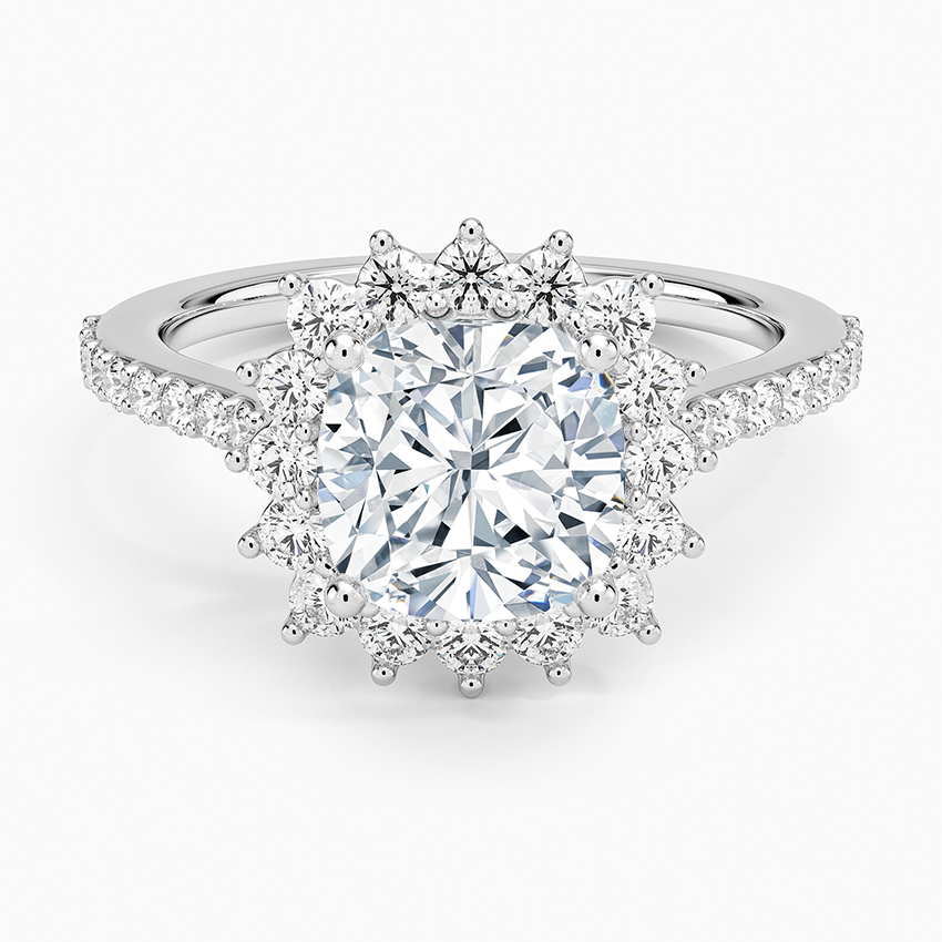 2,50 Karat Cushion Halo Tasarım Tektaş Laboratuvar Pırlanta Yüzük 18K -Seraphina - Bold Diamonds
