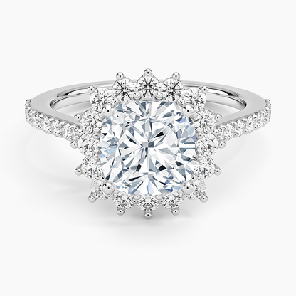 2,50 Karat Cushion Halo Tasarım Tektaş Laboratuvar Pırlanta Yüzük 18K -Seraphina - Bold Diamonds