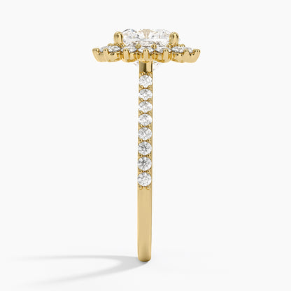 2,50 Karat Cushion Halo Tasarım Tektaş Laboratuvar Pırlanta Yüzük 18K -Seraphina - Bold Diamonds