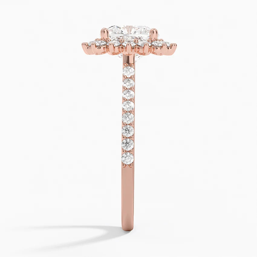 2,50 Karat Cushion Halo Tasarım Tektaş Laboratuvar Pırlanta Yüzük 18K -Seraphina - Bold Diamonds