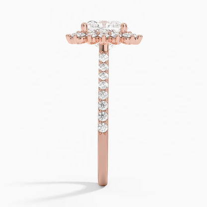 2,50 Karat Cushion Halo Tasarım Tektaş Laboratuvar Pırlanta Yüzük 18K -Seraphina - Bold Diamonds