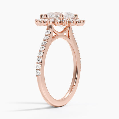 2,50 Karat Damla Halo Tasarım Tektaş Laboratuvar Pırlanta Yüzük 18K -Seraphina - Bold Diamonds