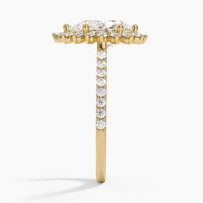2,50 Karat Damla Halo Tasarım Tektaş Laboratuvar Pırlanta Yüzük 18K -Seraphina - Bold Diamonds