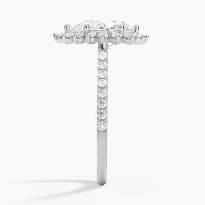 2,50 Karat Damla Halo Tasarım Tektaş Laboratuvar Pırlanta Yüzük 18K -Seraphina - Bold Diamonds