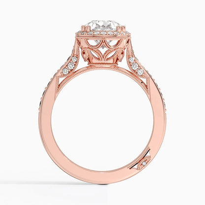 2.50 Karat Damla Halo Tasarım Tektaş Laboratuvar Pırlanta Yüzük -Clarella - Bold Diamonds