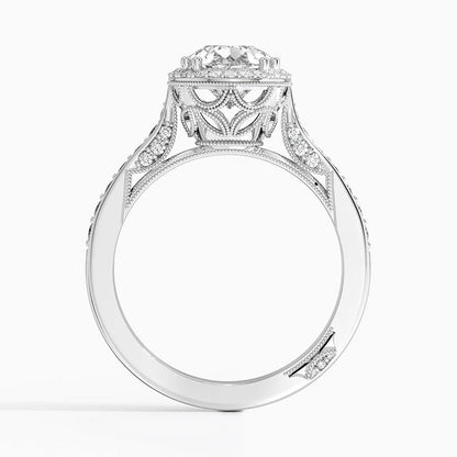 2.50 Karat Damla Halo Tasarım Tektaş Laboratuvar Pırlanta Yüzük -Clarella - Bold Diamonds