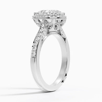 2.50 Karat Damla Halo Tasarım Tektaş Laboratuvar Pırlanta Yüzük -Clarella - Bold Diamonds