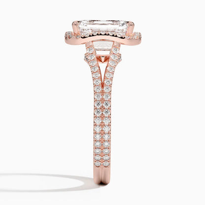 2,50 Karat Emerald Halo Tasarım Tektaş Laboratuvar Pırlanta Yüzük 18K -Aurelia - Bold Diamonds