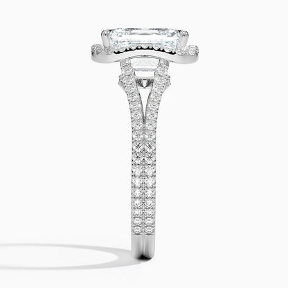 2,50 Karat Emerald Halo Tasarım Tektaş Laboratuvar Pırlanta Yüzük 18K -Aurelia - Bold Diamonds