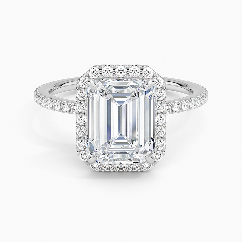 2,50 Karat Emerald Halo Tasarım Tektaş Laboratuvar Pırlanta Yüzük 18K -Celestia - Bold Diamonds