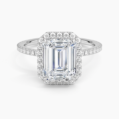 2,50 Karat Emerald Halo Tasarım Tektaş Laboratuvar Pırlanta Yüzük 18K -Celestia - Bold Diamonds