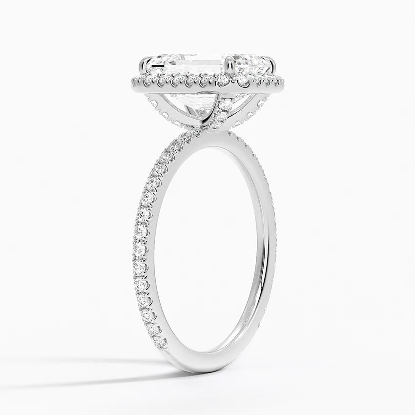2,50 Karat Emerald Halo Tasarım Tektaş Laboratuvar Pırlanta Yüzük 18K -Celestia - Bold Diamonds
