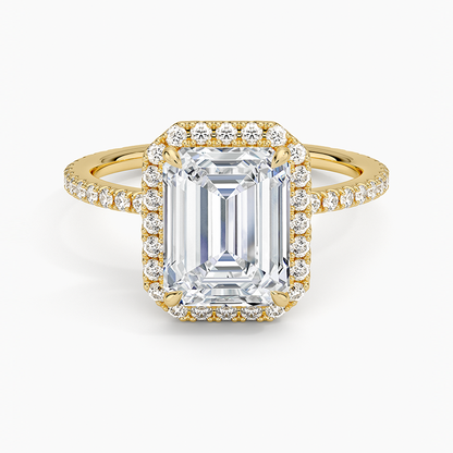 2,50 Karat Emerald Halo Tasarım Tektaş Laboratuvar Pırlanta Yüzük 18K -Celestia - Bold Diamonds