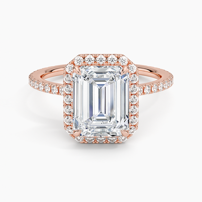 2,50 Karat Emerald Halo Tasarım Tektaş Laboratuvar Pırlanta Yüzük 18K -Celestia - Bold Diamonds