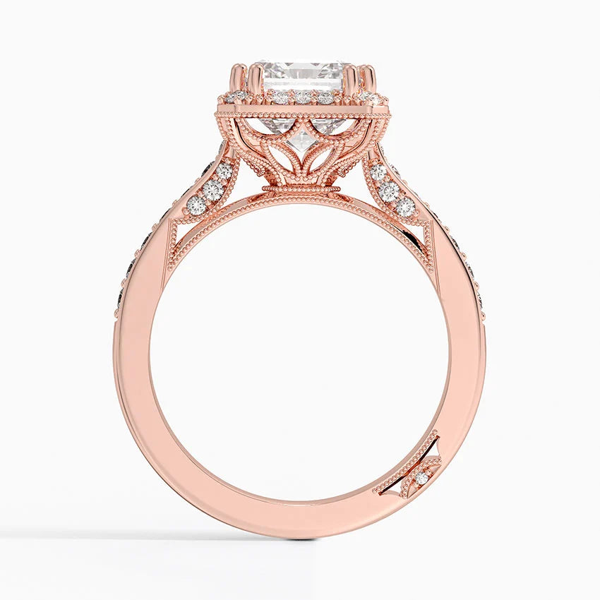 2.50 Karat Emerald Halo Tasarım Tektaş Laboratuvar Pırlanta Yüzük  18K -Clarella - Bold Diamonds