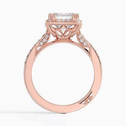 2.50 Karat Emerald Halo Tasarım Tektaş Laboratuvar Pırlanta Yüzük  18K -Clarella - Bold Diamonds