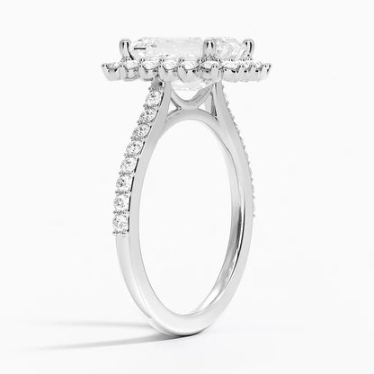 2,50 Karat Emerald Halo Tasarım Tektaş Laboratuvar Pırlanta Yüzük 18K -Seraphina - Bold Diamonds