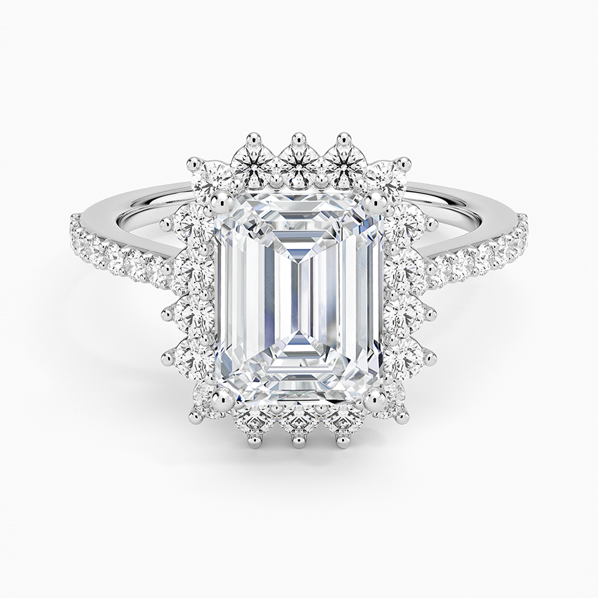 2,50 Karat Emerald Halo Tasarım Tektaş Laboratuvar Pırlanta Yüzük 18K -Seraphina - Bold Diamonds