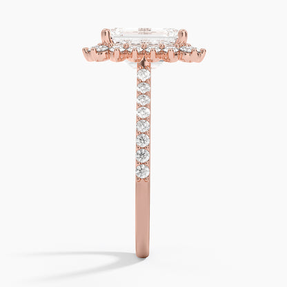 2,50 Karat Emerald Halo Tasarım Tektaş Laboratuvar Pırlanta Yüzük 18K -Seraphina - Bold Diamonds