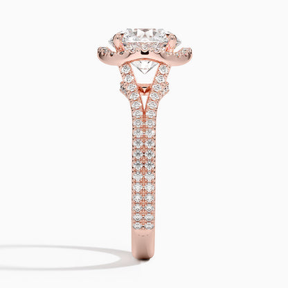 2,50 Karat Halo Tasarım Tektaş Laboratuvar Pırlanta Yüzük 18K -Aurelia - Bold Diamonds