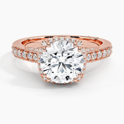 2.50 Karat Halo Tasarım Tektaş Laboratuvar Pırlanta Yüzük 18K  -Clarella - Bold Diamonds