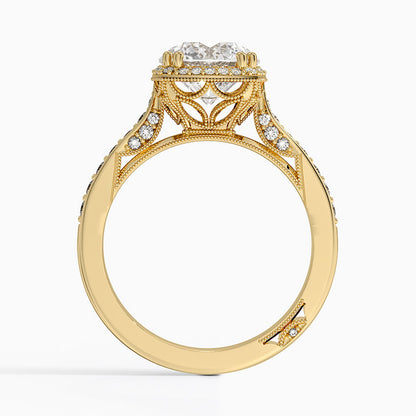 2.50 Karat Halo Tasarım Tektaş Laboratuvar Pırlanta Yüzük 18K  -Clarella - Bold Diamonds