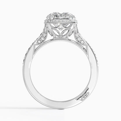 2.50 Karat Halo Tasarım Tektaş Laboratuvar Pırlanta Yüzük 18K  -Clarella - Bold Diamonds