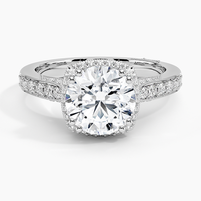 2.50 Karat Halo Tasarım Tektaş Laboratuvar Pırlanta Yüzük 18K  -Clarella - Bold Diamonds