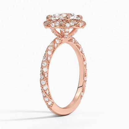 2.50 Karat Halo Tasarım Tektaş Laboratuvar Pırlanta Yüzük 18k  -Elyra - Bold Diamonds