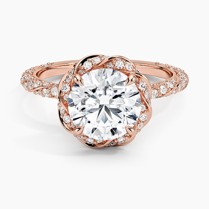 2.50 Karat Halo Tasarım Tektaş Laboratuvar Pırlanta Yüzük 18k  -Elyra - Bold Diamonds