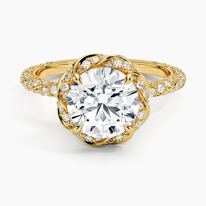 2.50 Karat Halo Tasarım Tektaş Laboratuvar Pırlanta Yüzük 18k  -Elyra - Bold Diamonds