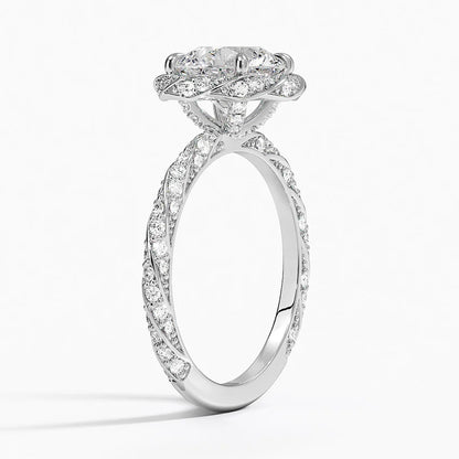 2.50 Karat Halo Tasarım Tektaş Laboratuvar Pırlanta Yüzük 18k  -Elyra - Bold Diamonds