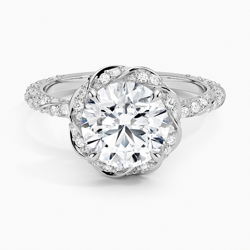 2.50 Karat Halo Tasarım Tektaş Laboratuvar Pırlanta Yüzük 18k  -Elyra - Bold Diamonds