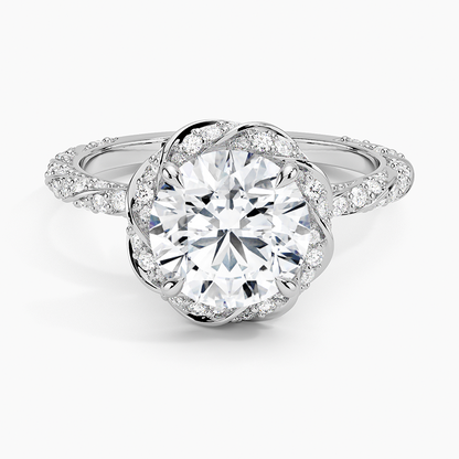 2.50 Karat Halo Tasarım Tektaş Laboratuvar Pırlanta Yüzük 18k  -Elyra - Bold Diamonds