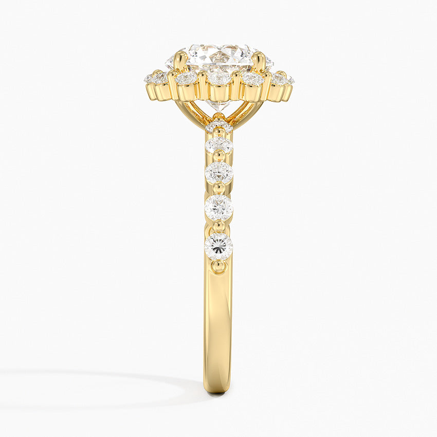 2.50 Karat Halo Tasarım Tektaş Laboratuvar Pırlanta Yüzük 18K -Mirara - Bold Diamonds