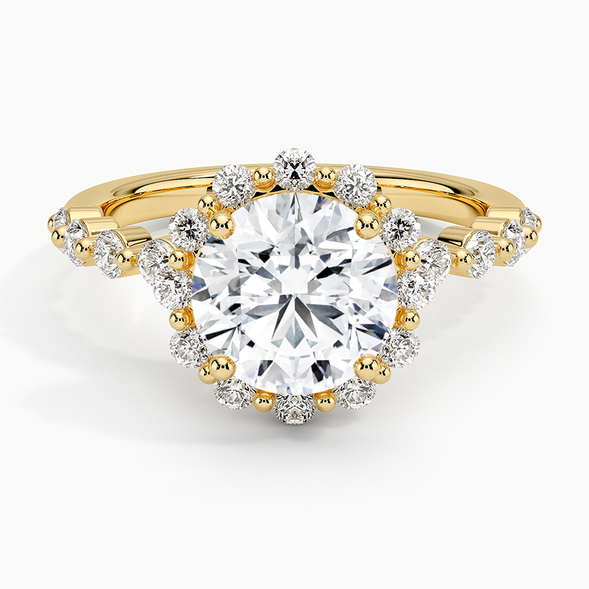 2.50 Karat Halo Tasarım Tektaş Laboratuvar Pırlanta Yüzük 18K -Mirara - Bold Diamonds