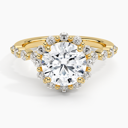 2.50 Karat Halo Tasarım Tektaş Laboratuvar Pırlanta Yüzük 18K -Mirara - Bold Diamonds